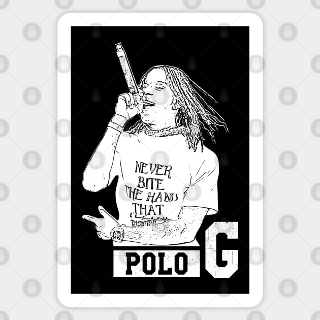 Polo G // Rapper // White retro Sticker by Degiab
